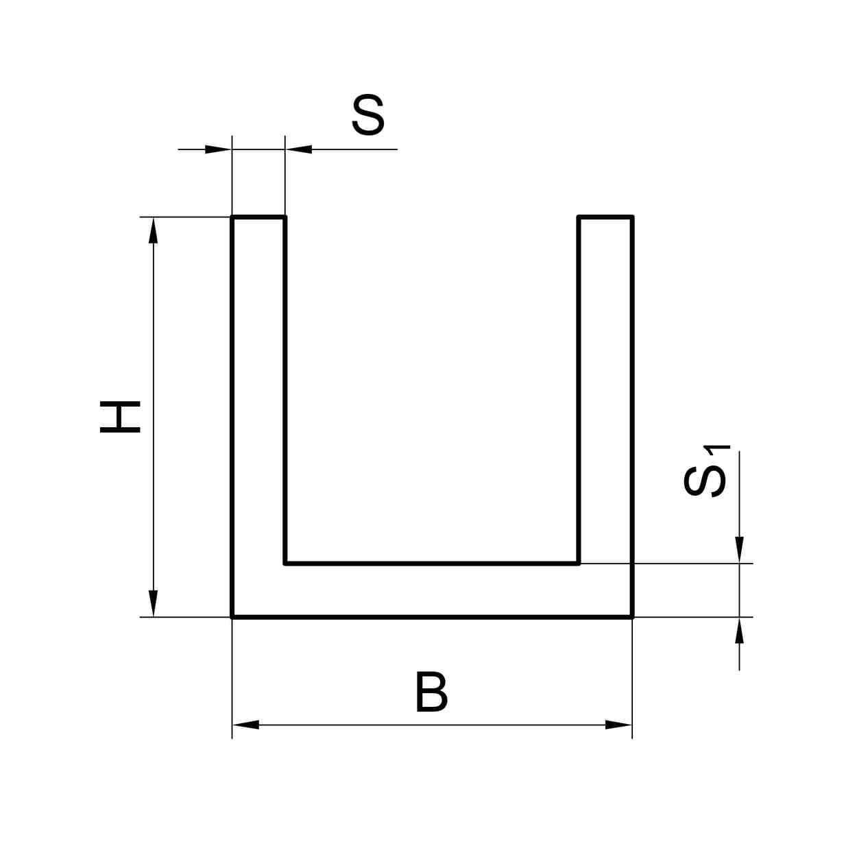 Швеллер алюминиевый 35x25x2