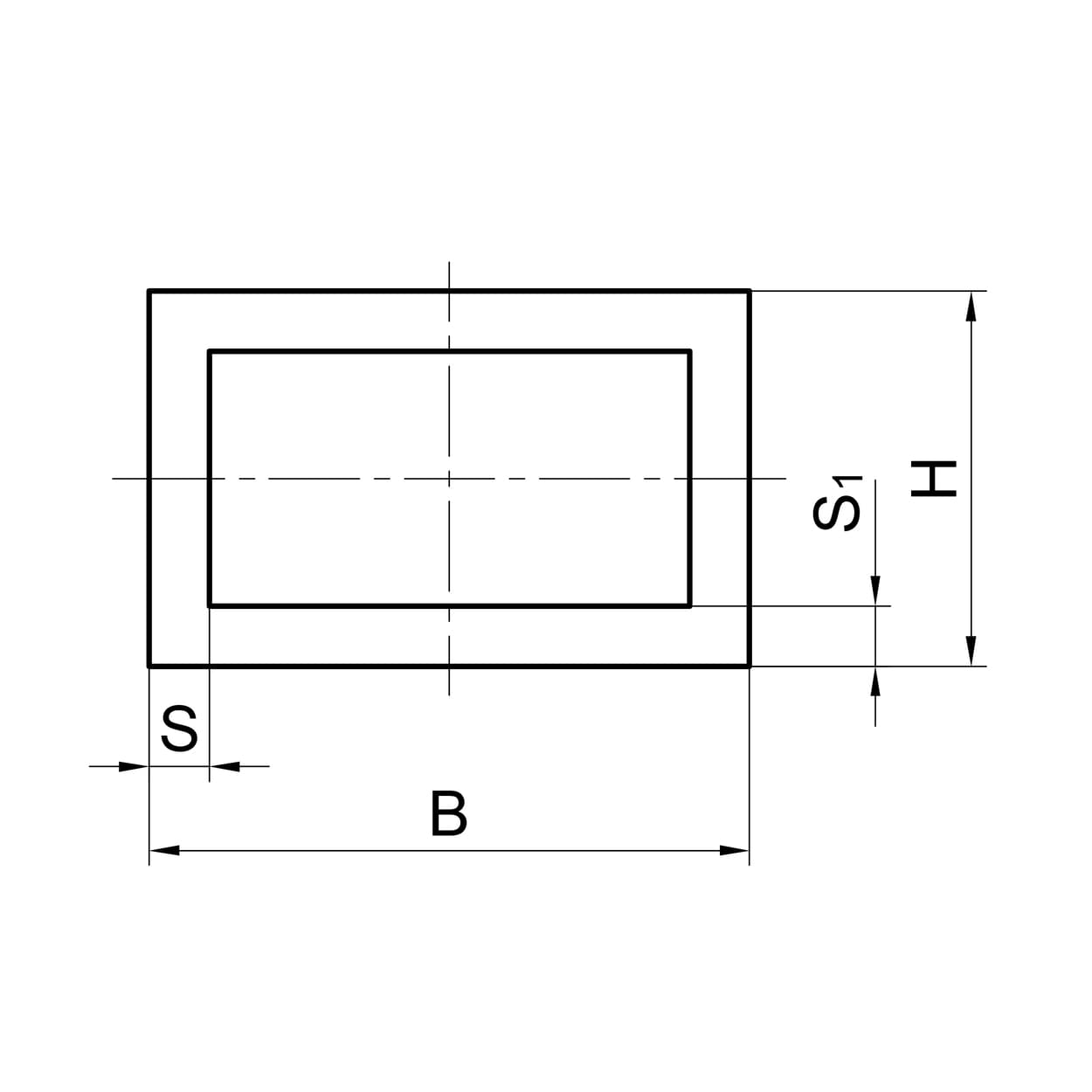 Профиль алюминиевый прямоугольный 12x8x1